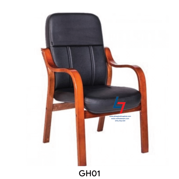 Ghế họp cao cấp GH01 khung gỗ bọc da/PVC