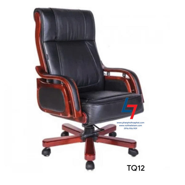 Ghế lãnh đạo TQ12 bọc da thật, phong cách văn phòng hiện đại