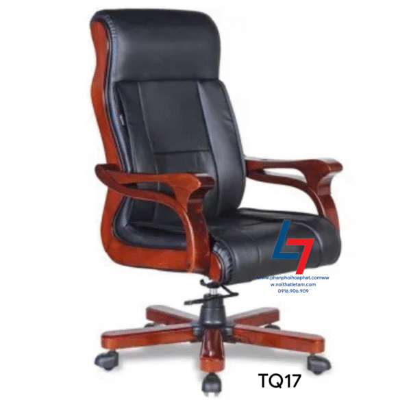 Mẫu TQ17 – ghế lãnh đạo da thật kiểu dáng cổ điển