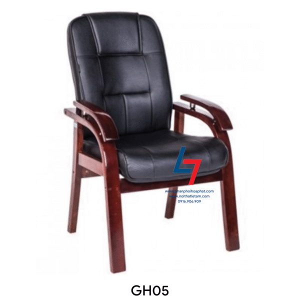 Ghế họp GH05 khung gỗ bọc da/PVC