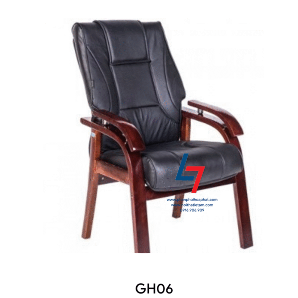 Ghế họp GH06 khung gỗ bọc da/PVC