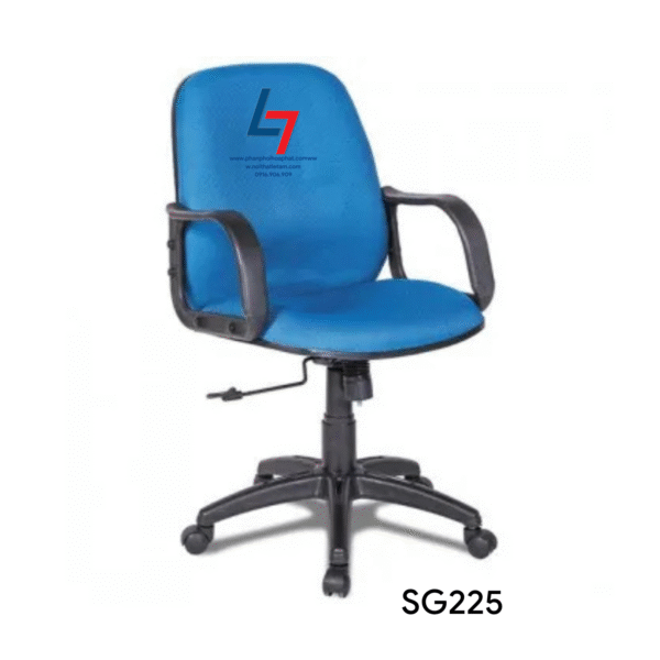 Ghế xoay lưng trung Hòa Phát SG225 bọc vải, chân tay nhựa