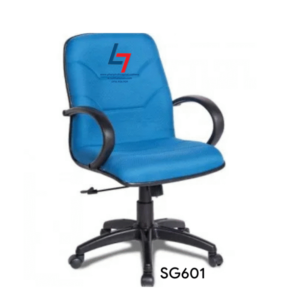 Ghế lãnh đạo lưng trung Hòa Phát SG601 bọc vải, chân tay nhựa