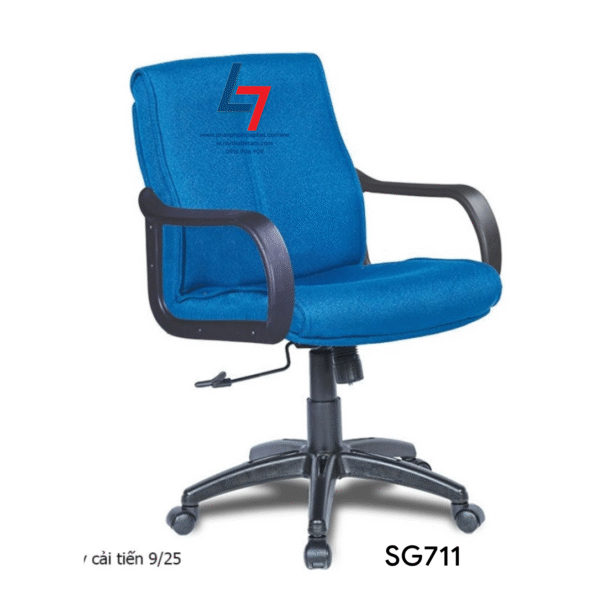 Ghế lưng trung Hòa Phát SG711 bọc vải, chân tay nhựa