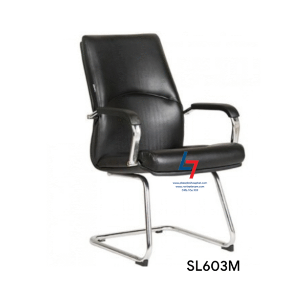 Ghế họp chân quỳ Hòa Phát SL603M bọc da, khung thép mạ