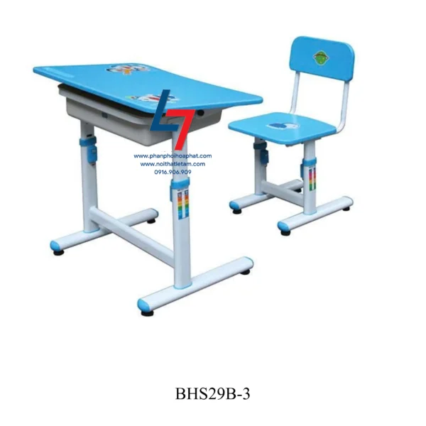 BÀN GHẾ HỌC SINH CẤP 1, CẤP 2 DÙNG TRONG GIA ĐÌNH BHS29B-3