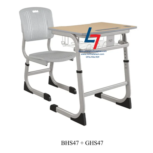 BÀN GHẾ HỌC SINH CẤP 1, CẤP 2 DÙNG TRONG TRƯỜNG HỌC BHS47 + GHS47