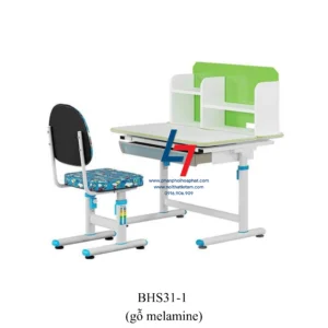 BÀN GHẾ HỌC SINH CẤP 1, CẤP 2DÙNG TRONG GIA ĐÌNH BHS31-1 
(gỗ melamine)