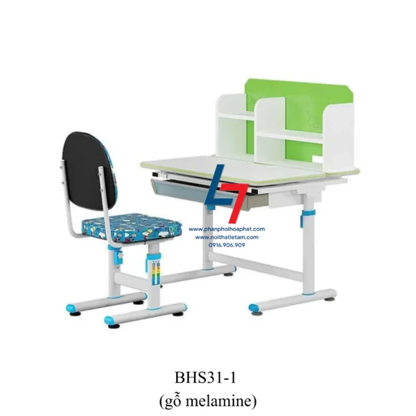BÀN GHẾ HỌC SINH CẤP 1, CẤP 2 DÙNG TRONG GIA ĐÌNH BHS31-1 (gỗ melamine)