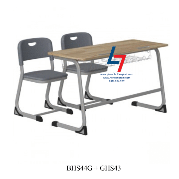 BÀN GHẾ HỌC SINH CẤP 1, CẤP 2 DÙNG TRONG TRƯỜNG HỌC BHS44G + GHS43