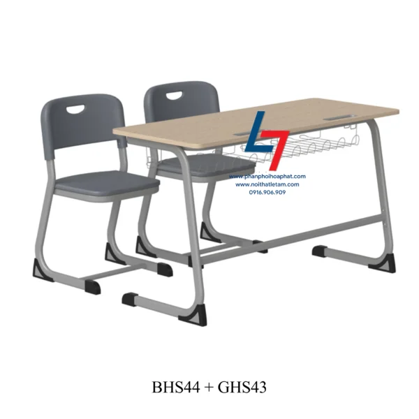 BÀN GHẾ HỌC SINH CẤP 1, CẤP 2 DÙNG TRONG TRƯỜNG HỌC BHS44 + GHS43