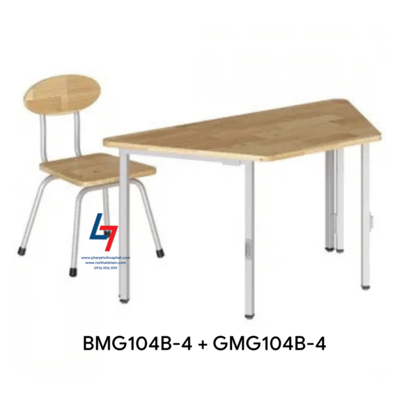 Bộ bàn ghế mẫu giáo BMG104B-4 GMG104B-4 khung thép gỗ sơn PU Hòa Phát