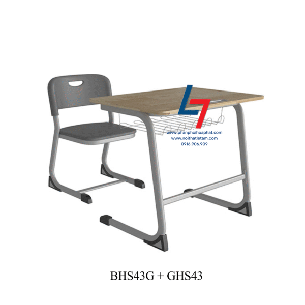 BÀN GHẾ HỌC SINH CẤP 1, CẤP 2 DÙNG TRONG TRƯỜNG HỌC BHS43G + GHS43