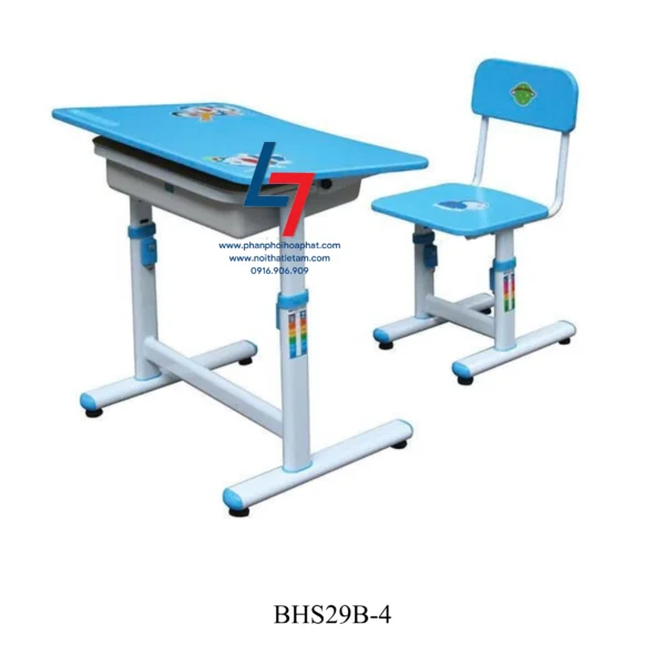 BÀN GHẾ HỌC SINH CẤP 1, CẤP 2 DÙNG TRONG GIA ĐÌNH BHS29B-4